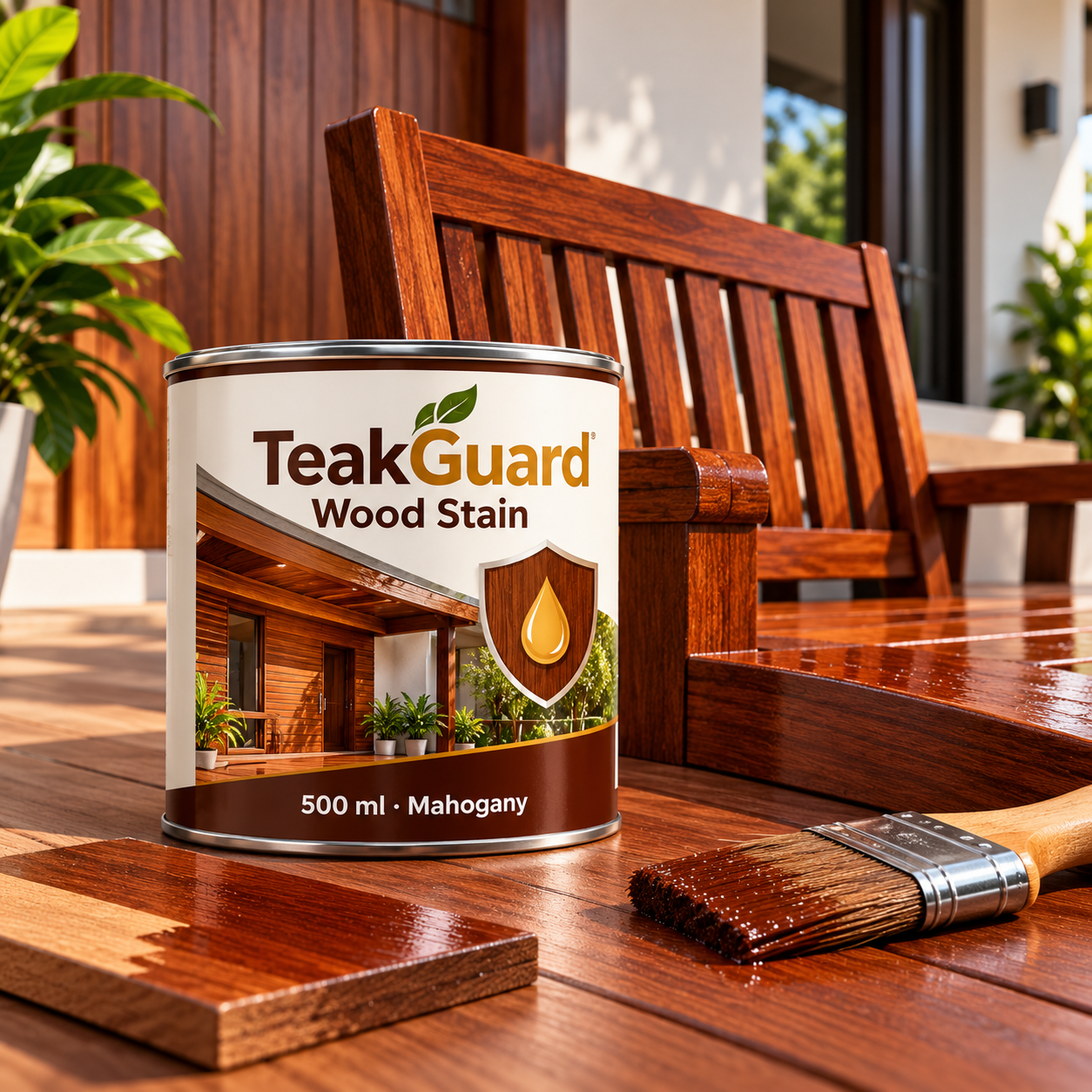 TeakGuard Wood Stain 500 ml Mahogany